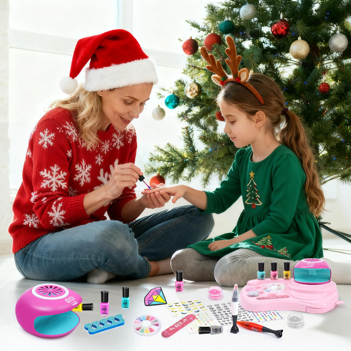 Combaybe Kids Nail Polish Set with Peelable Polish and Nail Dryer