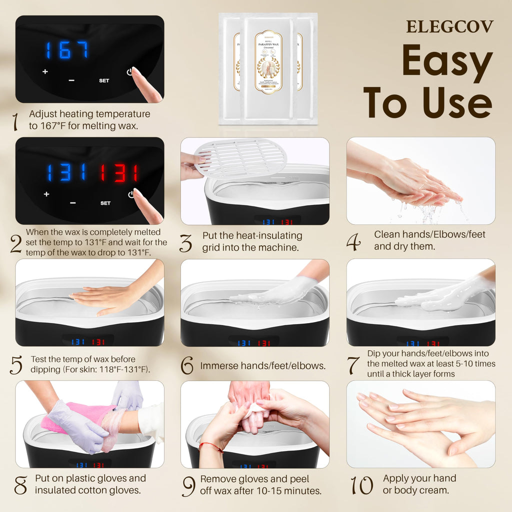Unscented Paraffin Wax Refills, 10-Pack Blocks for Paraffin Baths