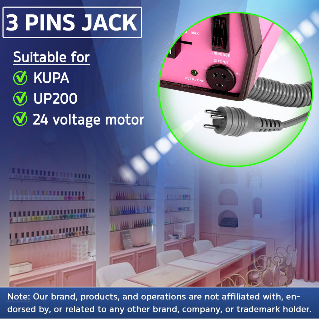 30,000 RPM Nail Drill Handpiece Compatible with KUPA KP55 KP60 KP5000 UP-200