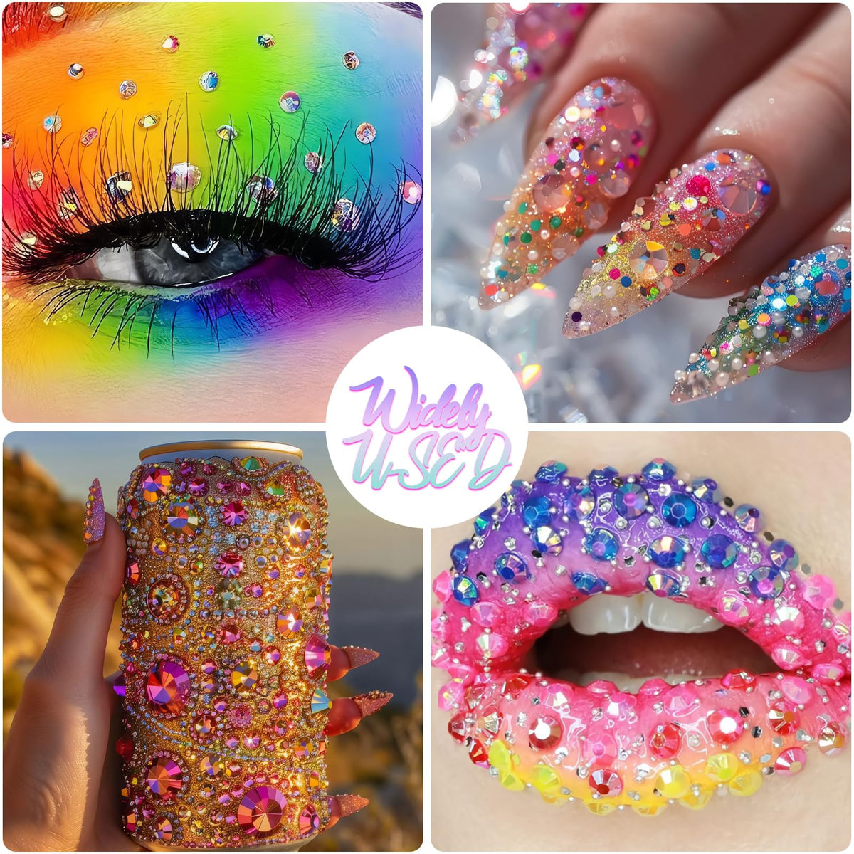 3mm Multicolor Resin Jelly Rhinestone Bedazzling Kit with Jewelry Glue