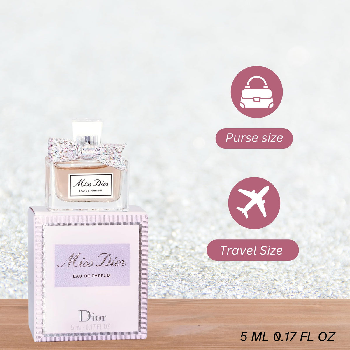 Miss Dior Eau de Parfum Mini Splash for Women, 0.17 oz