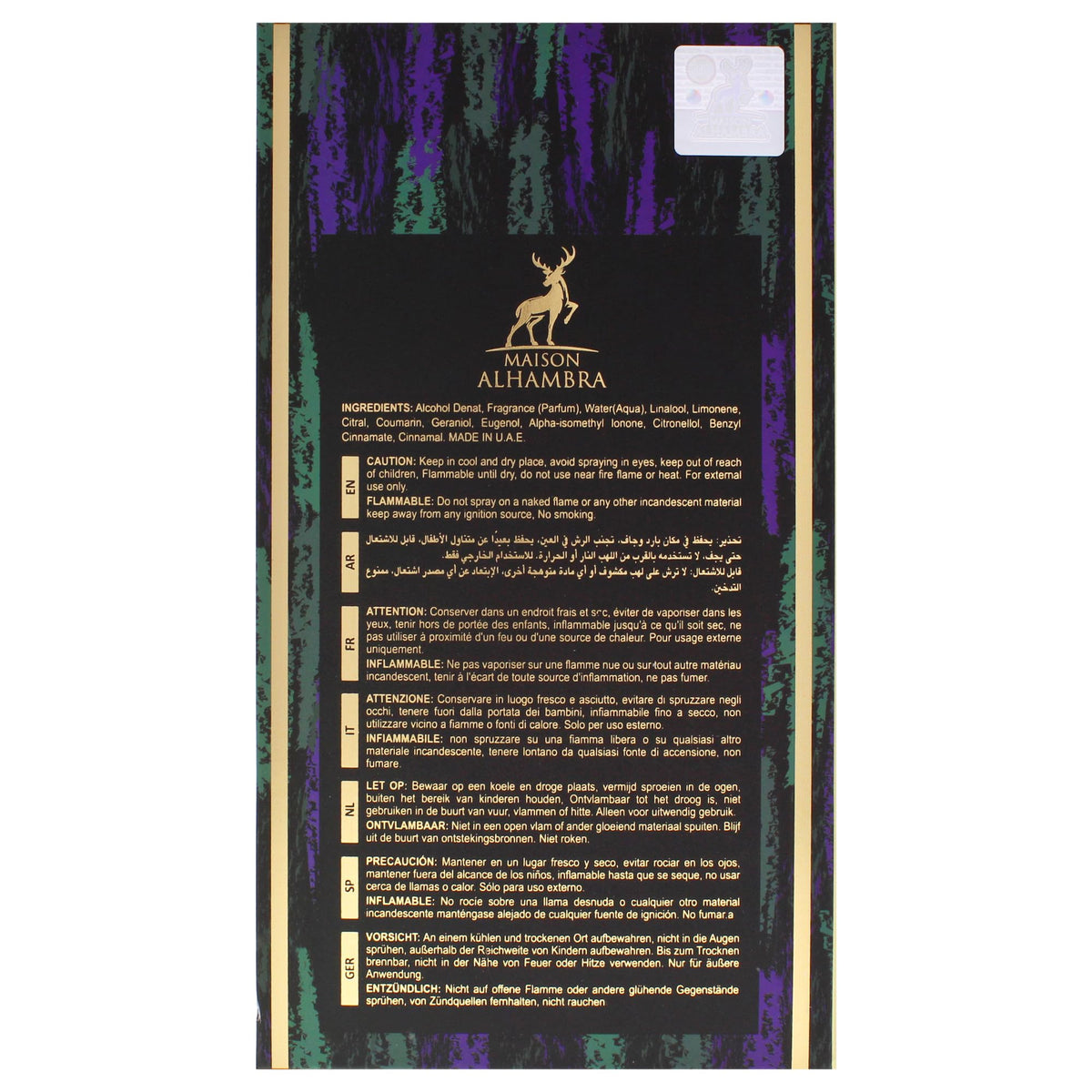Maison Alhambra Sceptre Malachite Unisex Eau de Parfum Spray, 3.4 oz