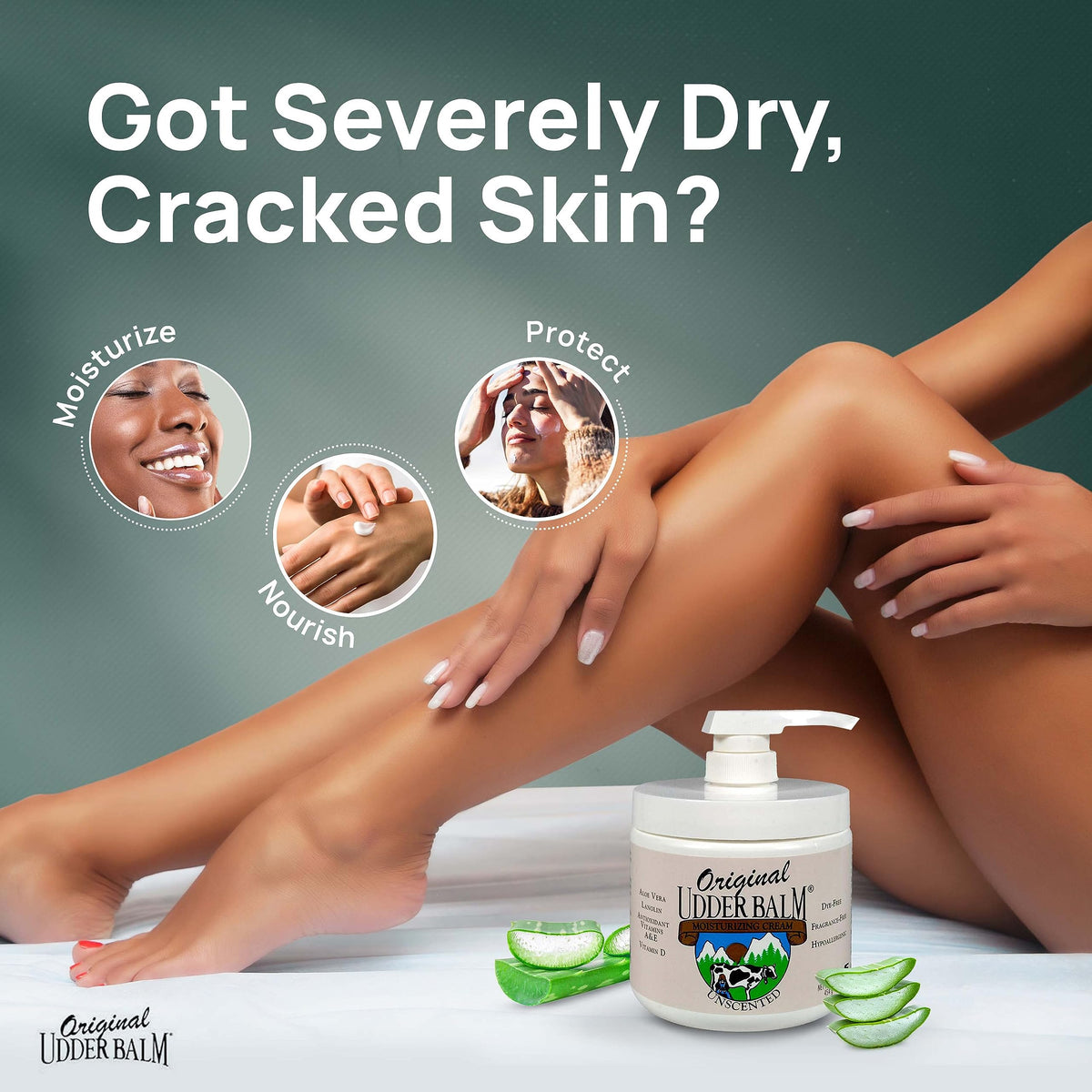 Original Udder Balm Unscented Hypoallergenic Moisturizer for Dry Skin
