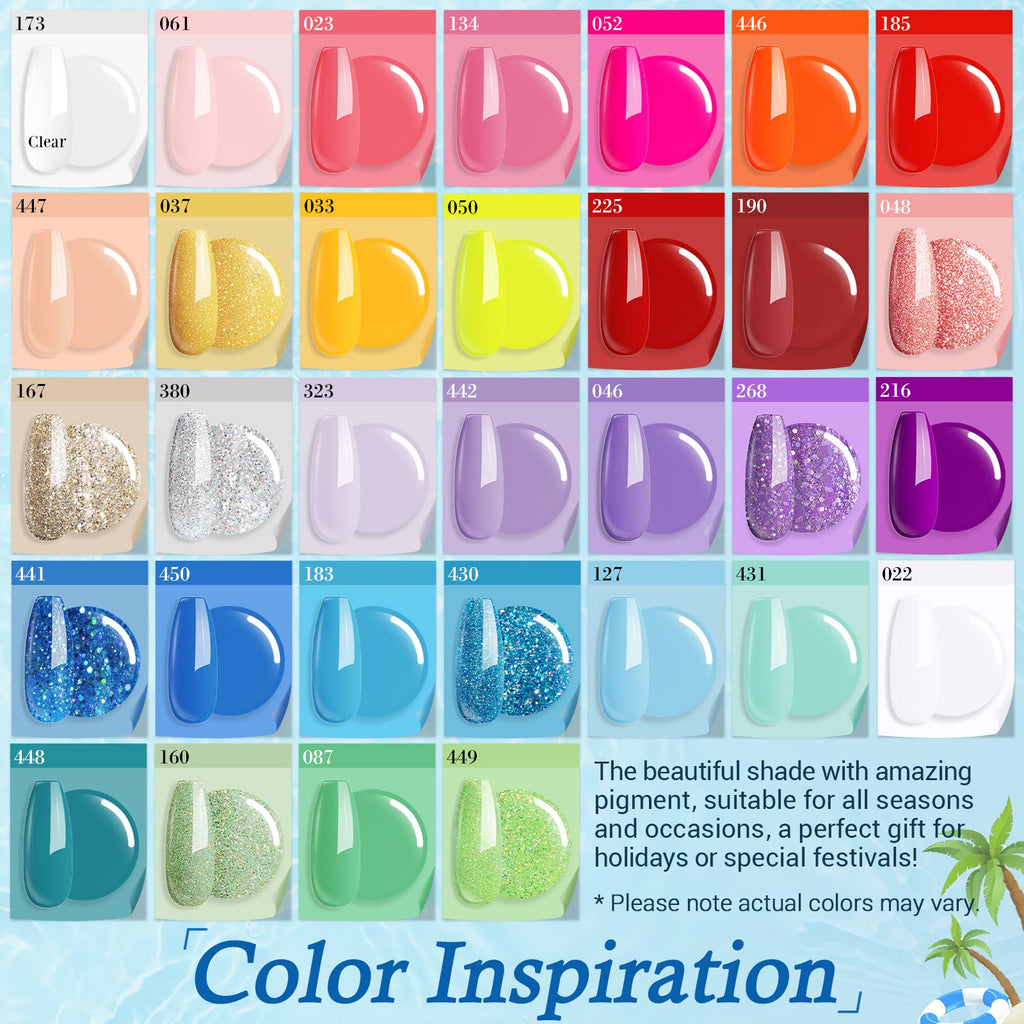 AZUREBEAUTY 42-Piece Dip Powder Nail Kit, 32-Color Starter Set