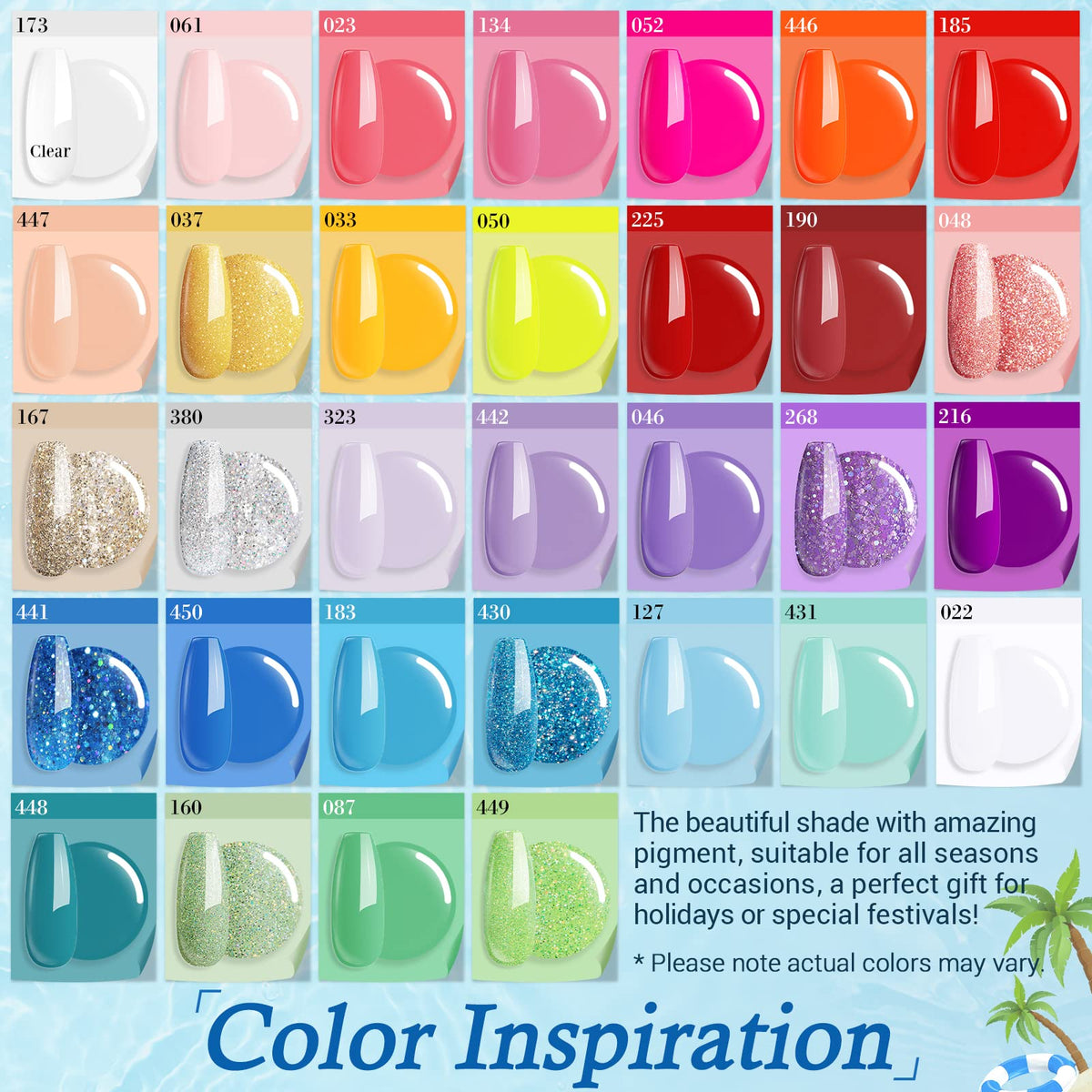 AZUREBEAUTY 42-Piece Dip Powder Nail Kit, 32-Color Starter Set