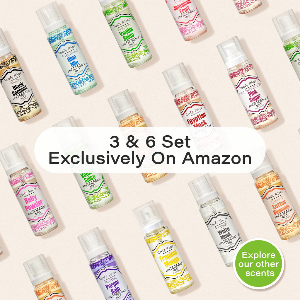 Tom's River Fragrance Body & Hair Mist, 2 fl oz, Pack of 3