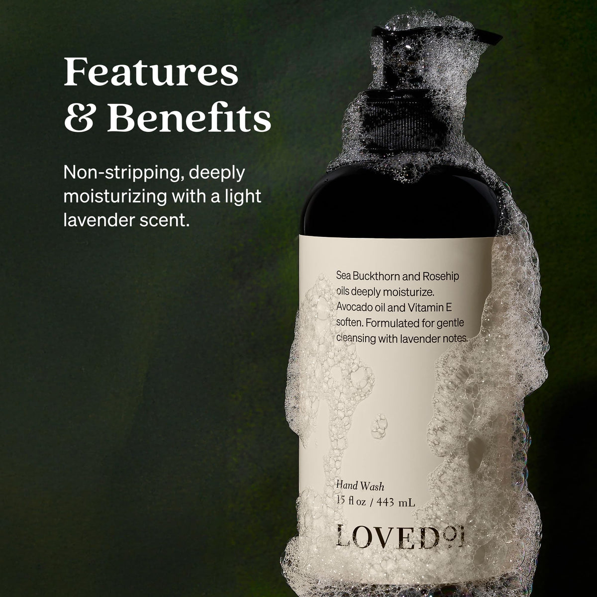 Loved01 Hand Wash, First Love Lavender, Gentle Hydrating Liquid Soap, 15 Fl Oz
