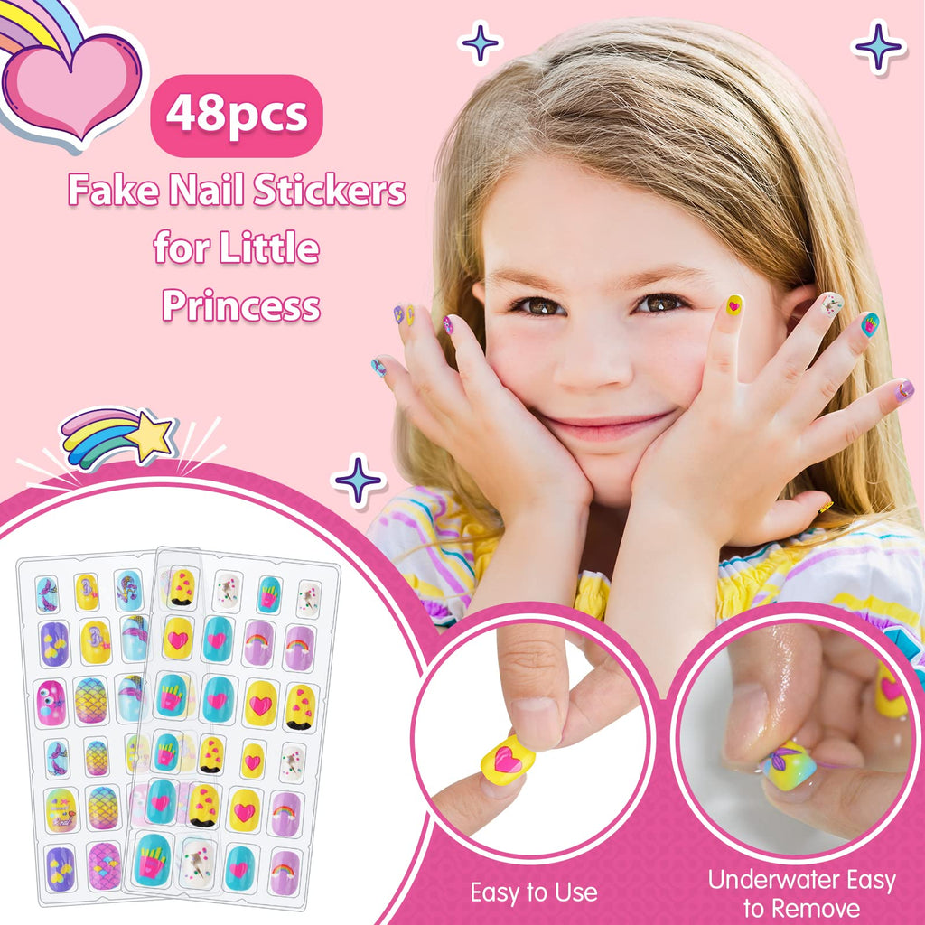 BATTOP Kids Nail Polish Set with Nail Dryer and Glitter Pen