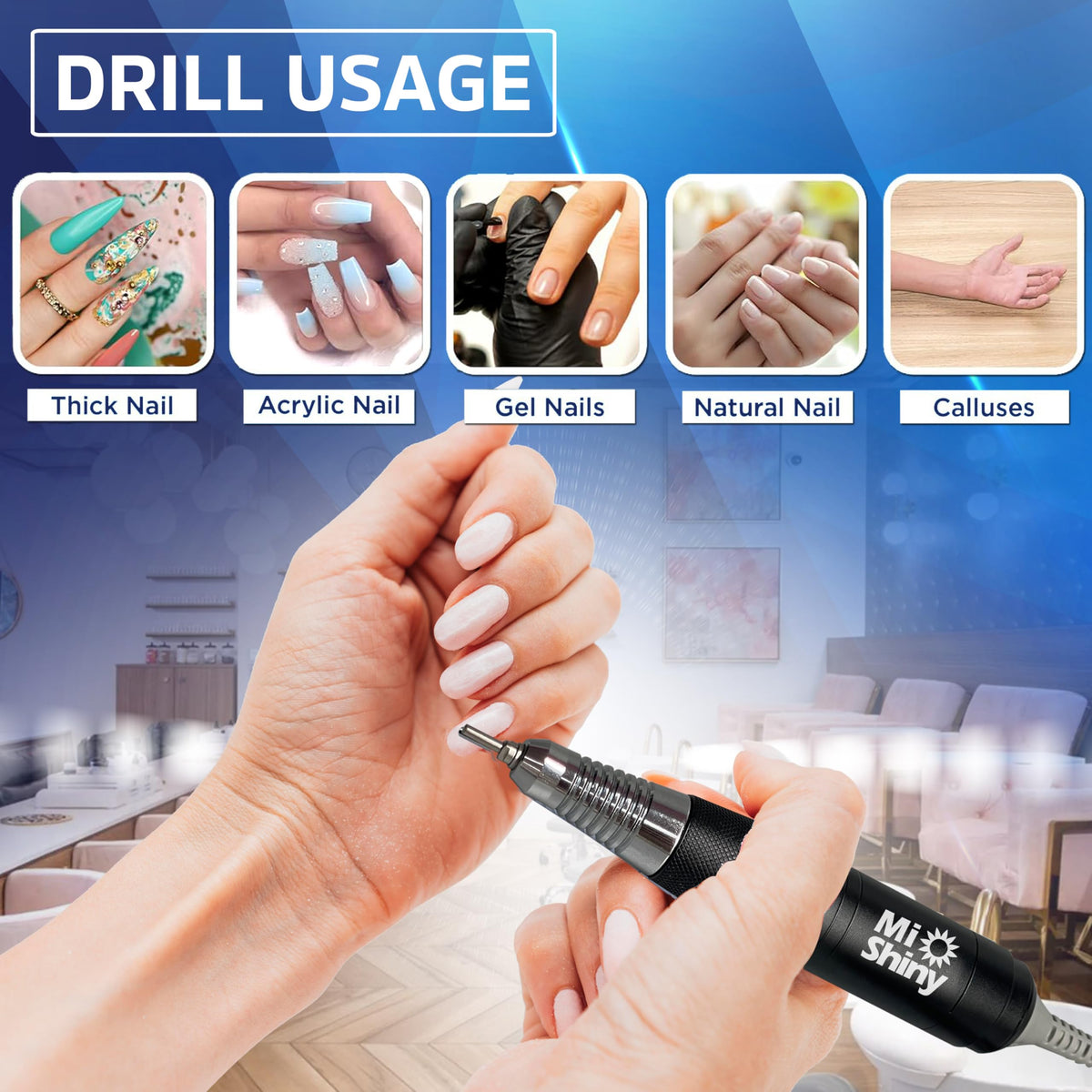 30,000 RPM Nail Drill Handpiece Compatible with KUPA KP55 KP60 KP5000 UP-200