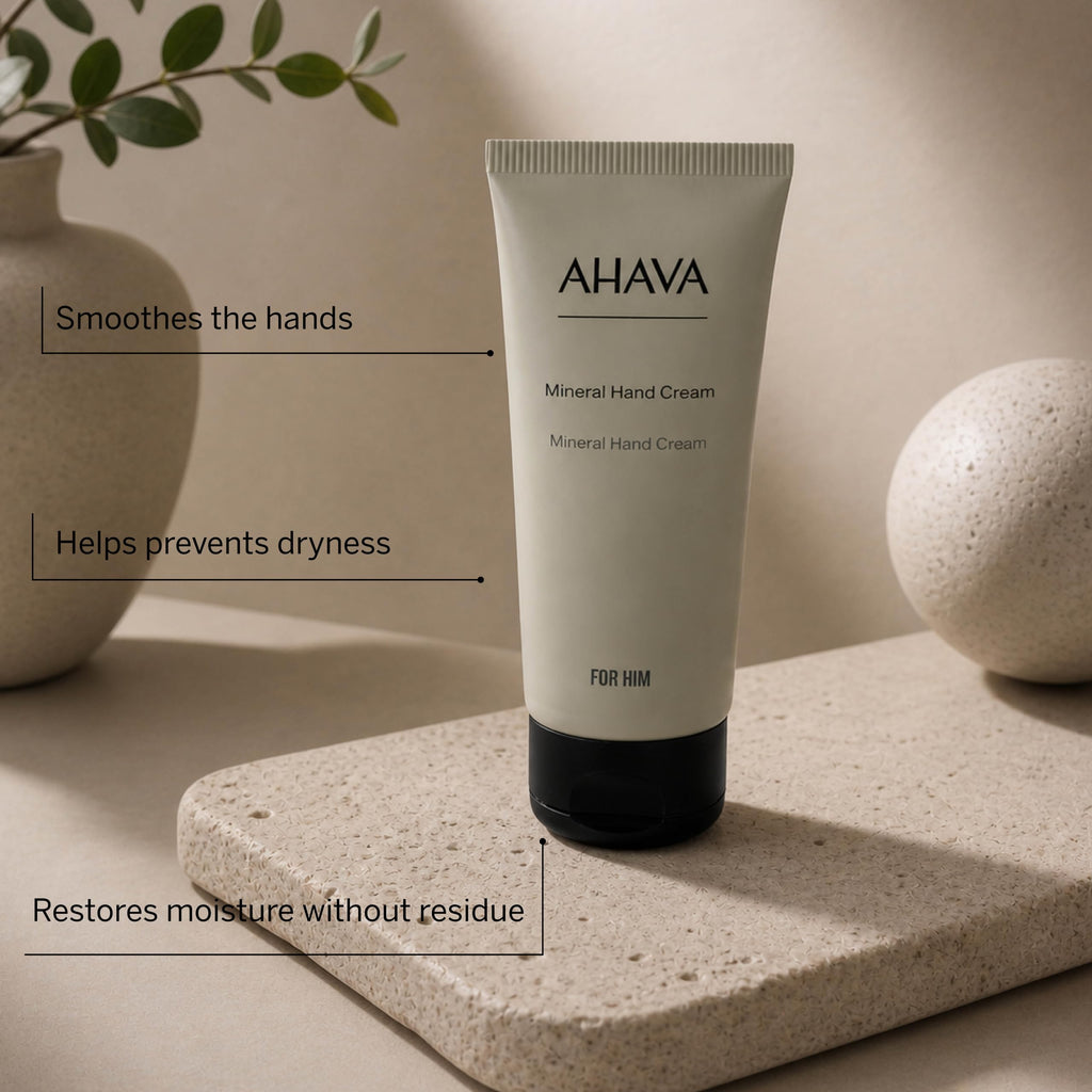 AHAVA Men's Mineral Hand Cream with G-Force, 3.4 Fl Oz