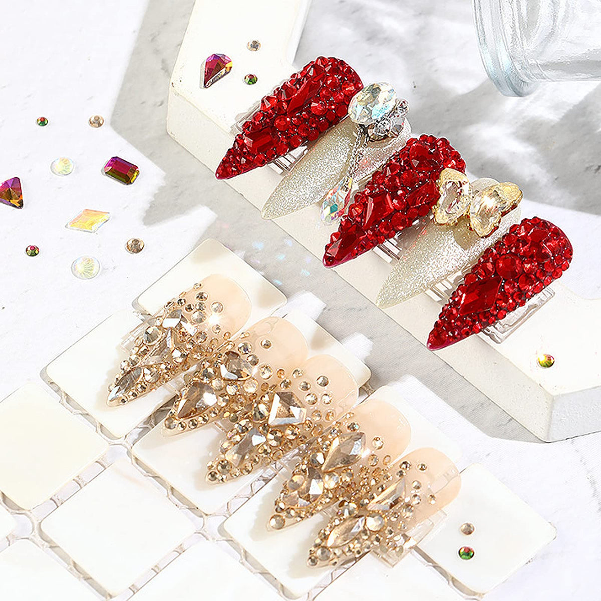 4,880-Piece Nail Rhinestones Set with Multi-Shape Crystal Gems