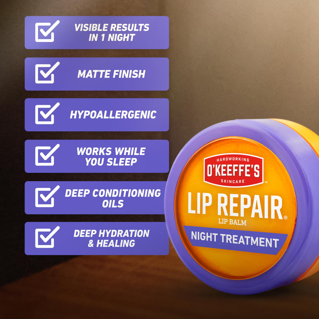 O'Keeffe's Night Treatment Combo Pack for Dry Hands, Feet & Lips