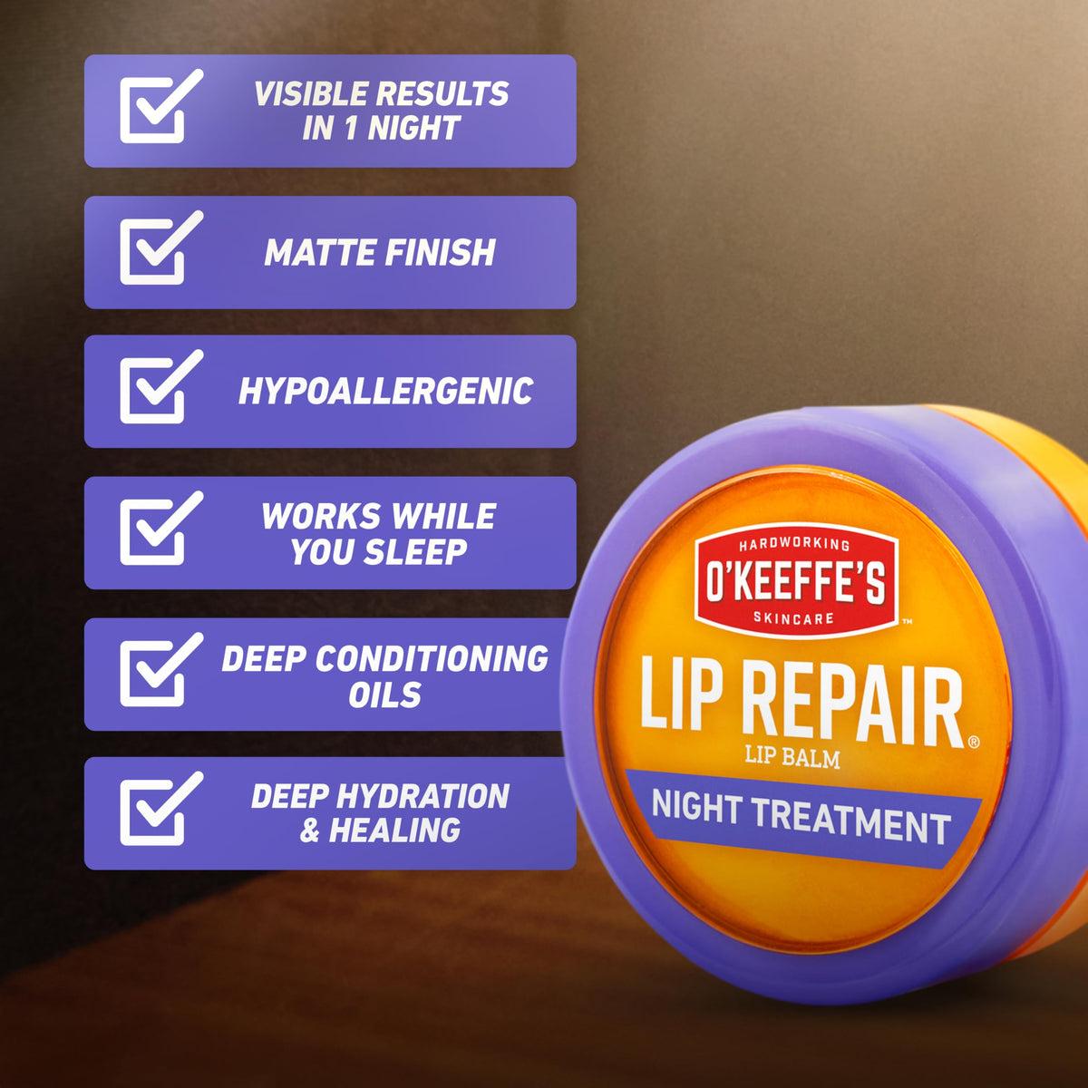 O'Keeffe's Night Treatment Combo Pack for Dry Hands, Feet & Lips