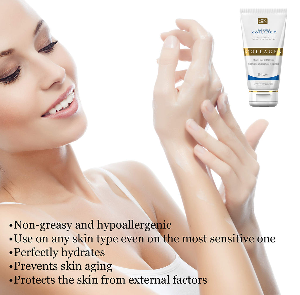 Salcoll Pure Bioactive Marine Collagen Anti-Aging Hand Cream, 150 ml