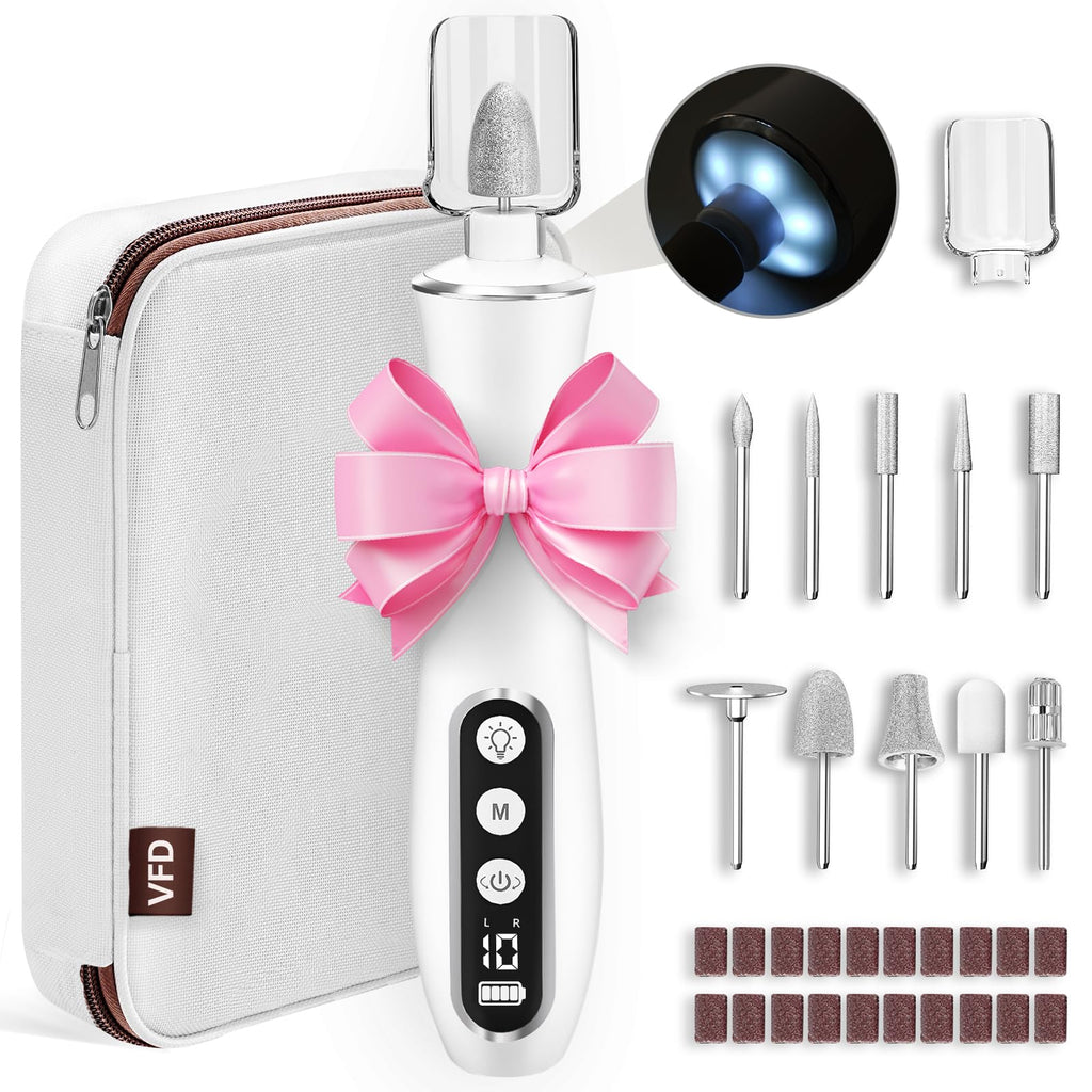 Electric Nail File Drill, Cordless Rechargeable 10-Speed Nail Grinder