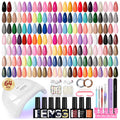 PHOENIXY Gel Nail Polish Kit with UV LED Lamp, 45 Colors and Top Coats
