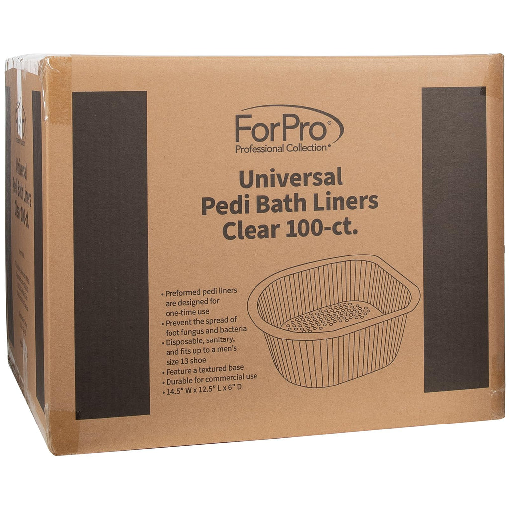 ForPro Universal Disposable Pedi Bath Liners, 50% Thicker Plastic