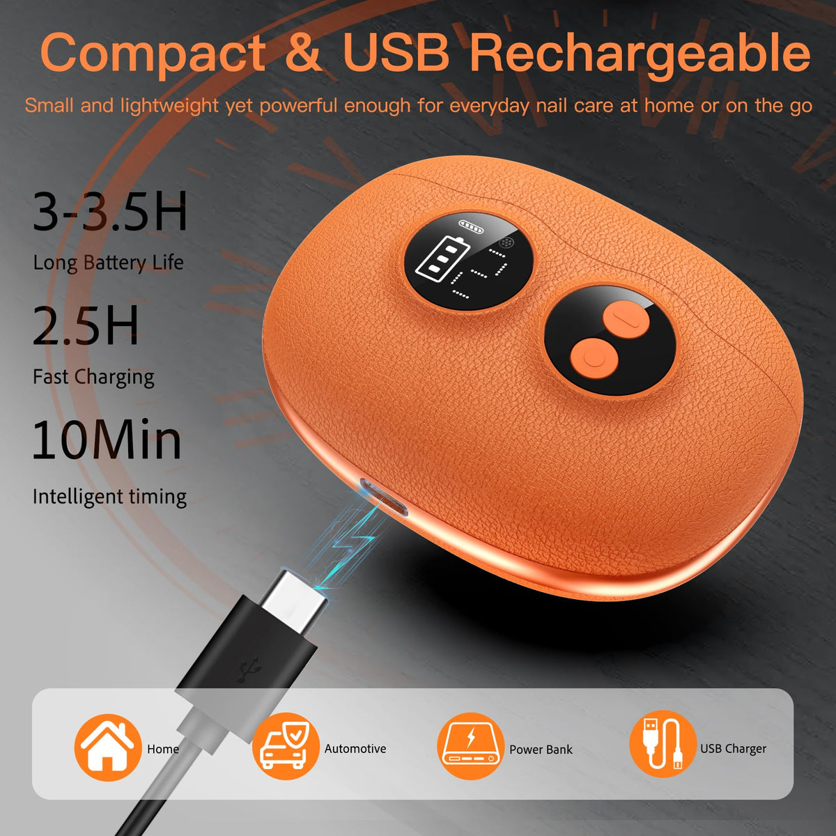 3-in-1 Electric Nail Clipper with Interchangeable Heads and Magnifier