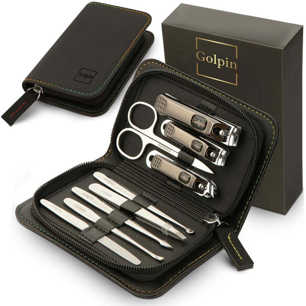9-Piece Stainless Steel Manicure & Pedicure Set with Case