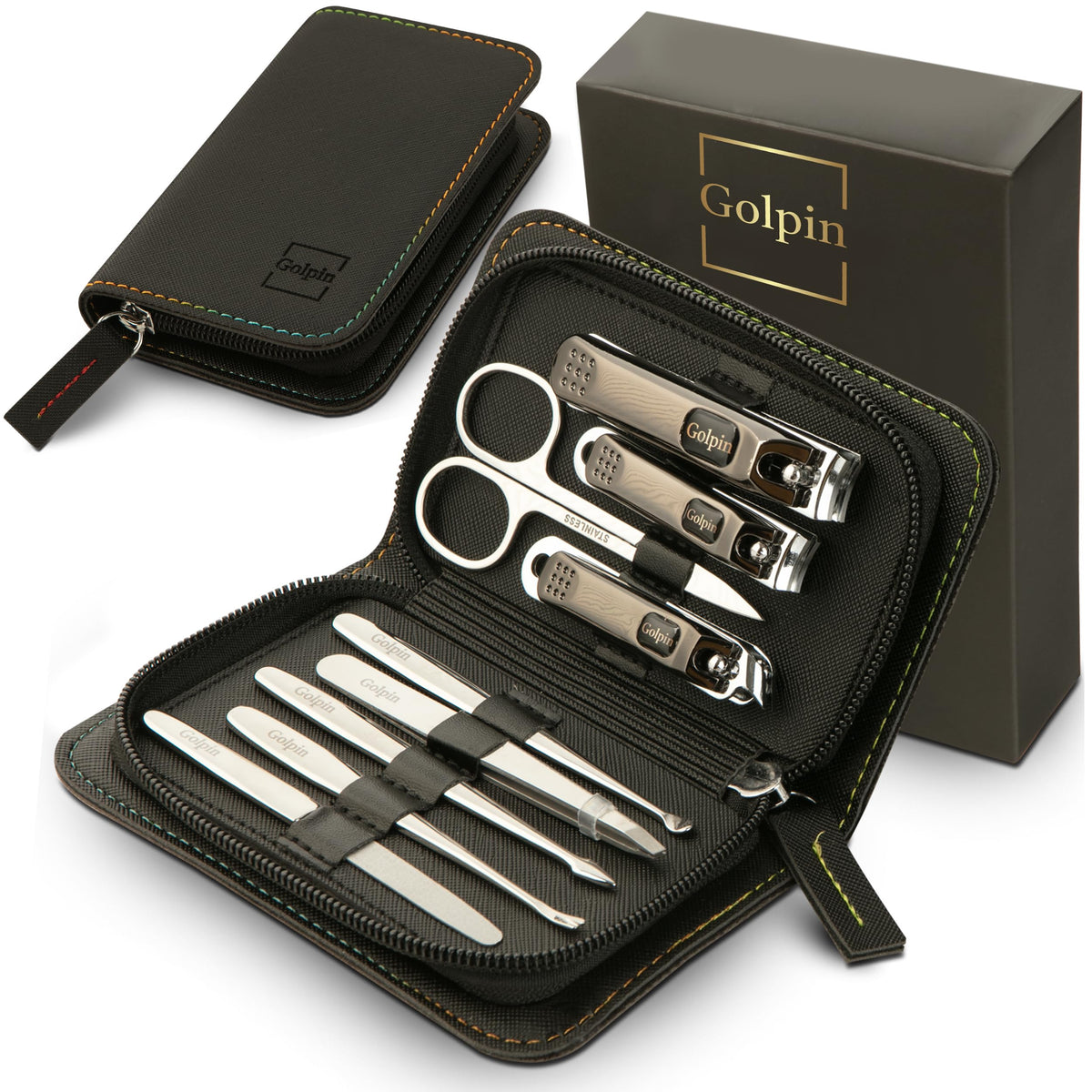 9-Piece Stainless Steel Manicure & Pedicure Set with Case