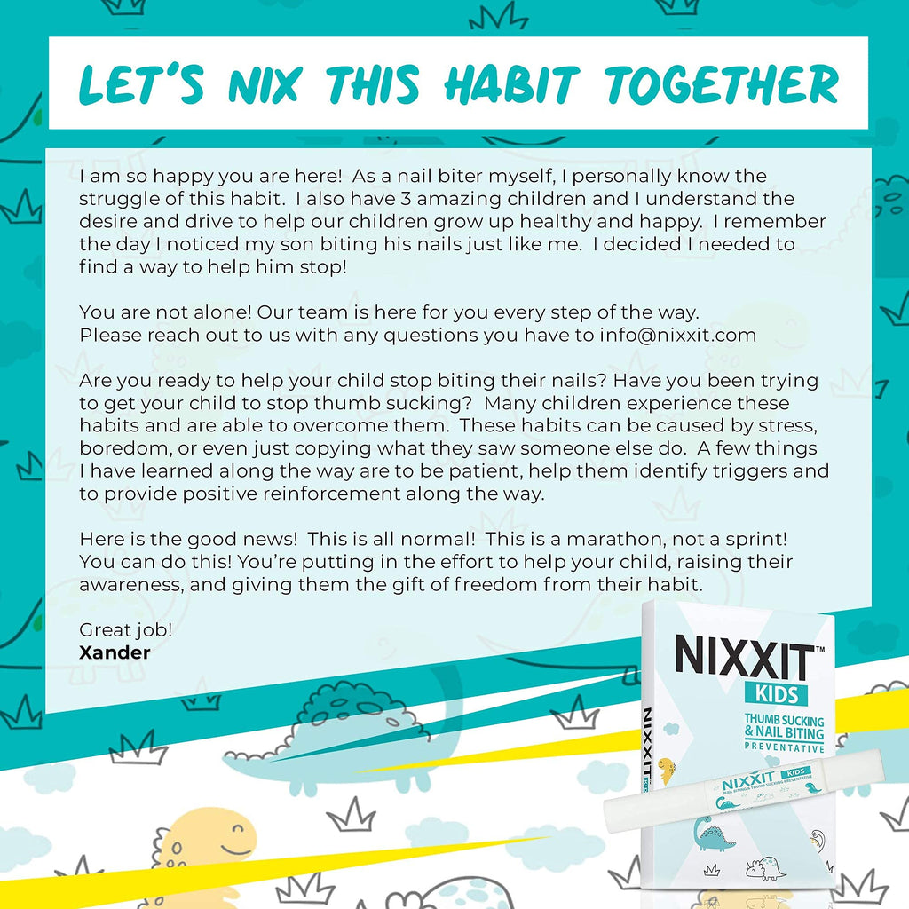 NIXXIT Nail Biting Treatment Pen for Kids, Bitter Non-Glossy Formula