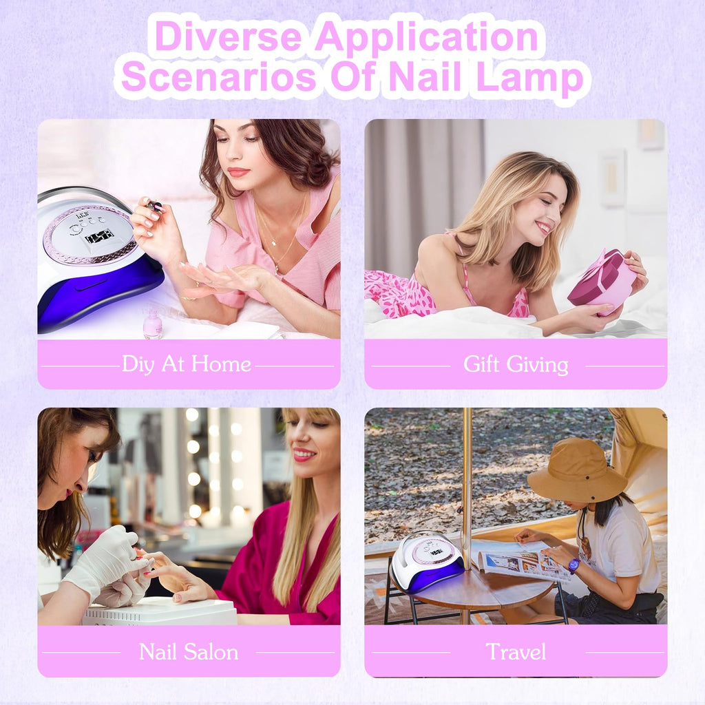 LKE UV LED Nail Lamp with Smart Sensor, Heat Control & Detachable Base
