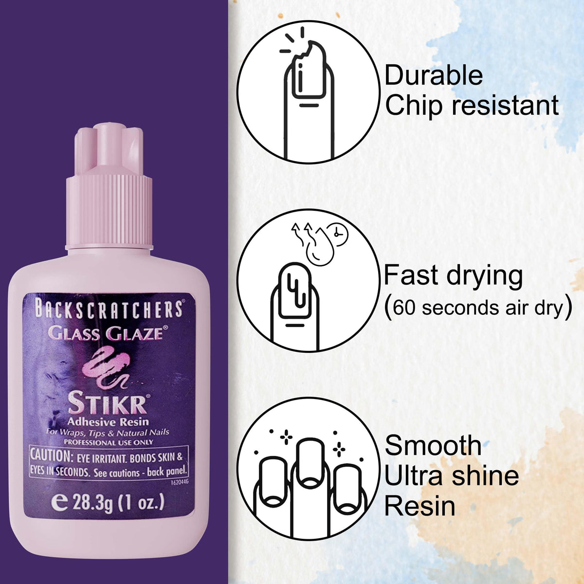 Backscratchers Glass Glaze Stikr Nail Adhesive Resin