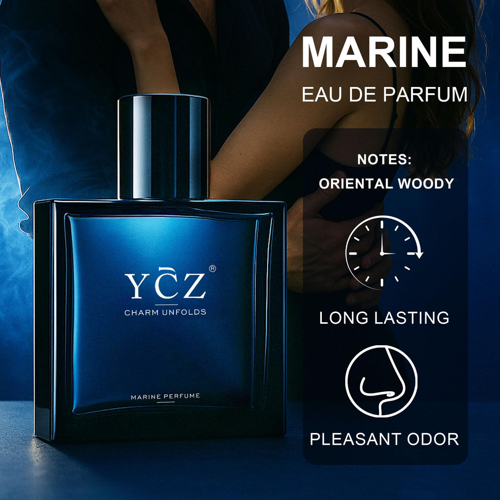 Ycz Midnight Marine Eau de Parfum for Men, 3.4 Fl Oz Fresh Marine Woody Cologne