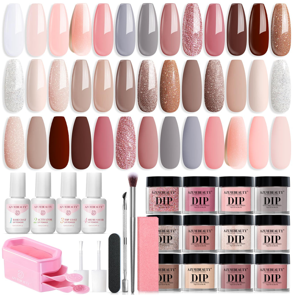 AzureBeauty Dip Powder Nail Kit for DIY Nail Art and Manicure