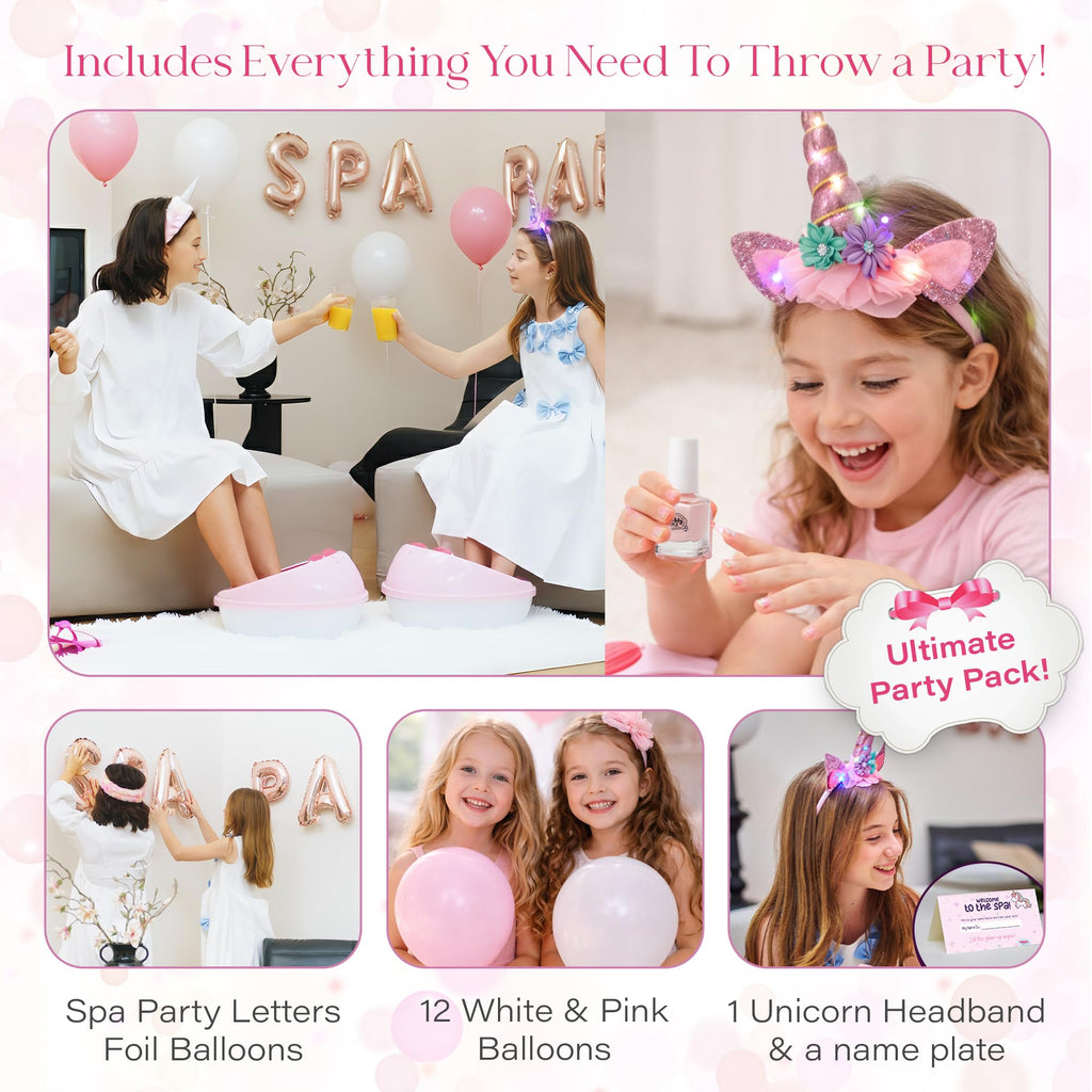 Glow-in-the-Dark Kids Spa Day Kit for Girls, 42+ Pieces