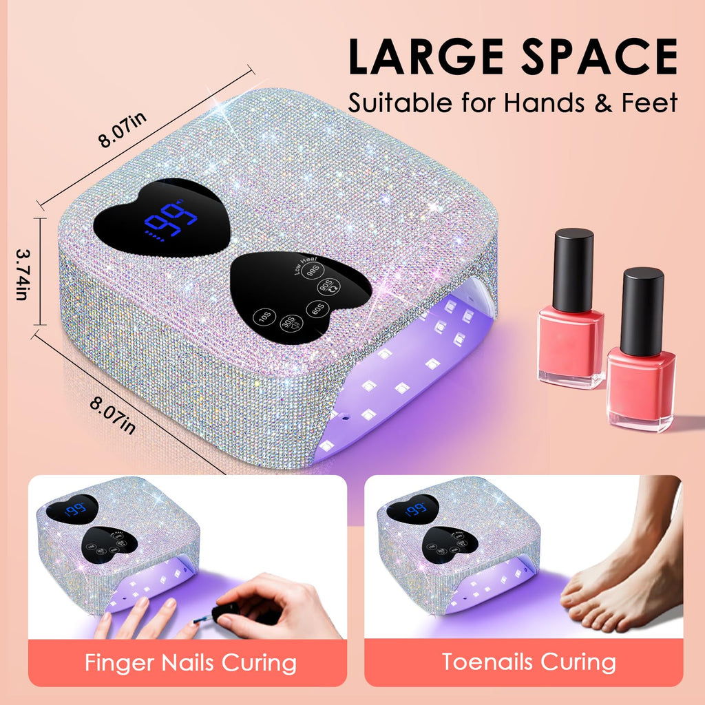 HUITINE 80W Cordless UV LED Nail Lamp for Gel Polish