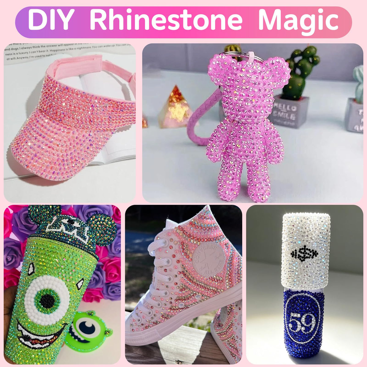 Bedazzling Kit with 40,000 3mm Resin Rhinestones, 40 Colors & B7000 Glue