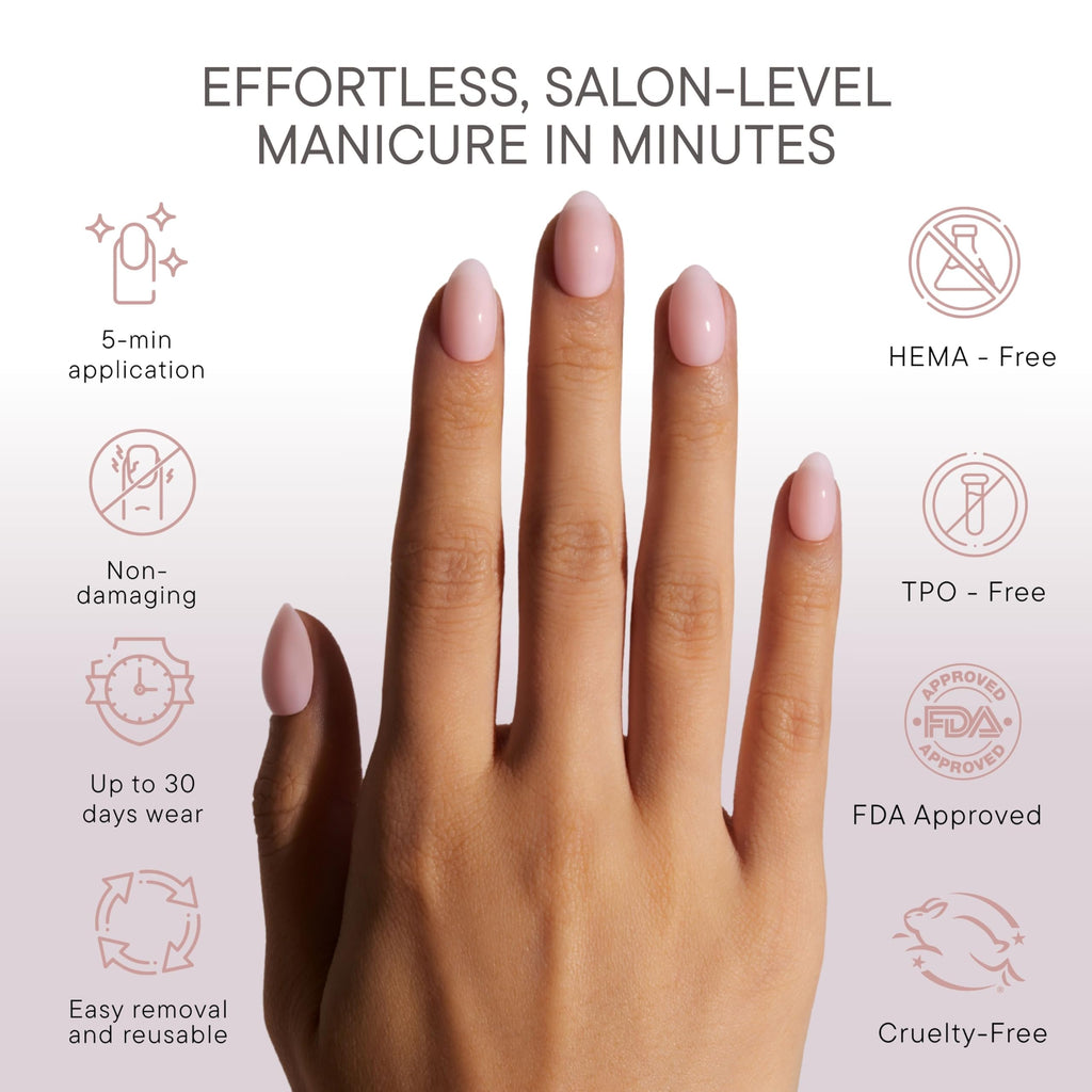 Celebritips Salon U-ltimate Extra Short Almond Press-On Nails Kit