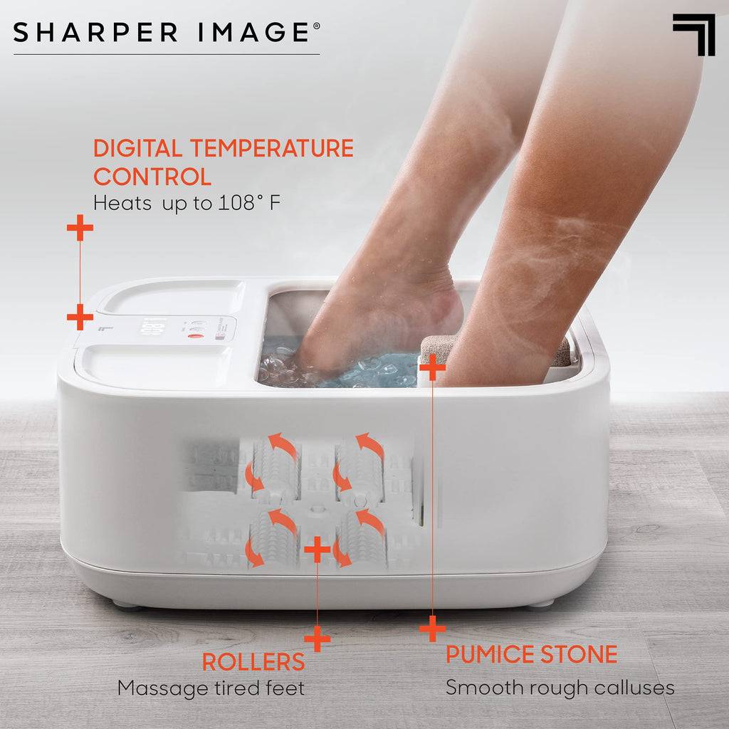 Sharper Image Heated Foot Spa with Bubble Jets, Rollers & Pumice Stone