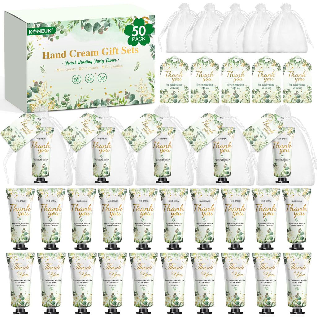 50 Pack Bulk Hand Cream Gift Sets with Organza Bags and Thank You Cards