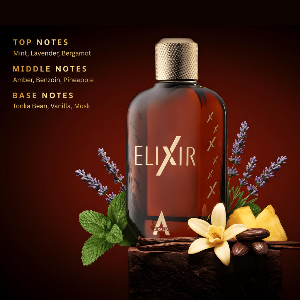 Atralia Elixir Eau de Parfum Fresh Amber Woody Fragrance for Men