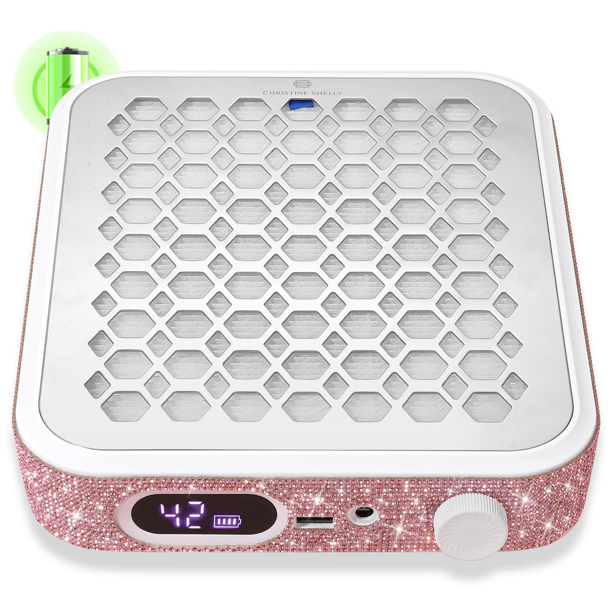 CHRISTINE SHELLY Rechargeable Nail Dust Collector with Adjustable Suction