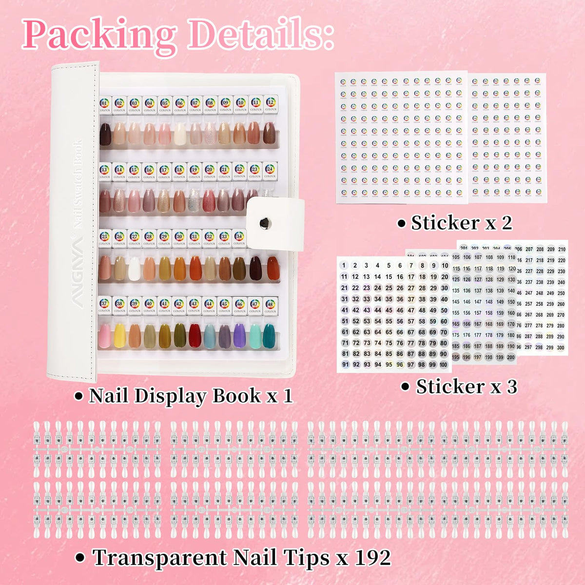 ANGNYA Magnetic Nail Swatch Book for Nail Color Display