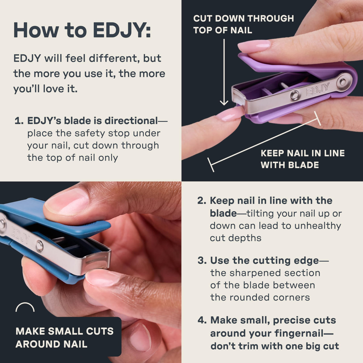 EDJY Fingernail Cutter - Precision Stainless Steel Nail Clipper