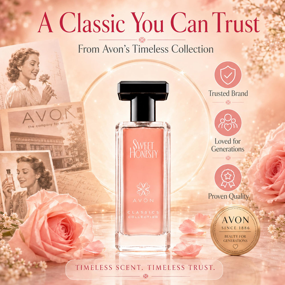 AVON Sweet Honesty Women's Eau de Cologne Spray, 1.7 Fl Oz