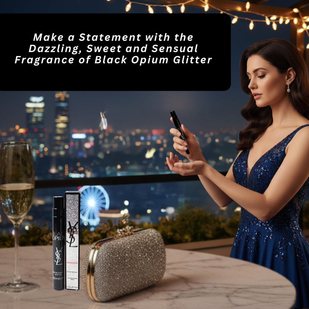 Yves Saint Laurent Black Opium Glitter Eau de Parfum for Women, 0.33 Fl Oz