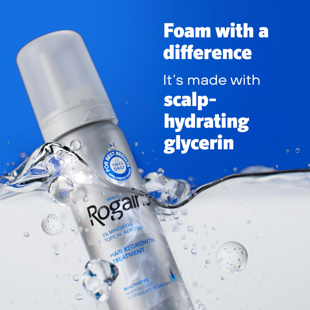 Rogaine Men's 5% Minoxidil Unscented Topical Hair Regrowth Foam