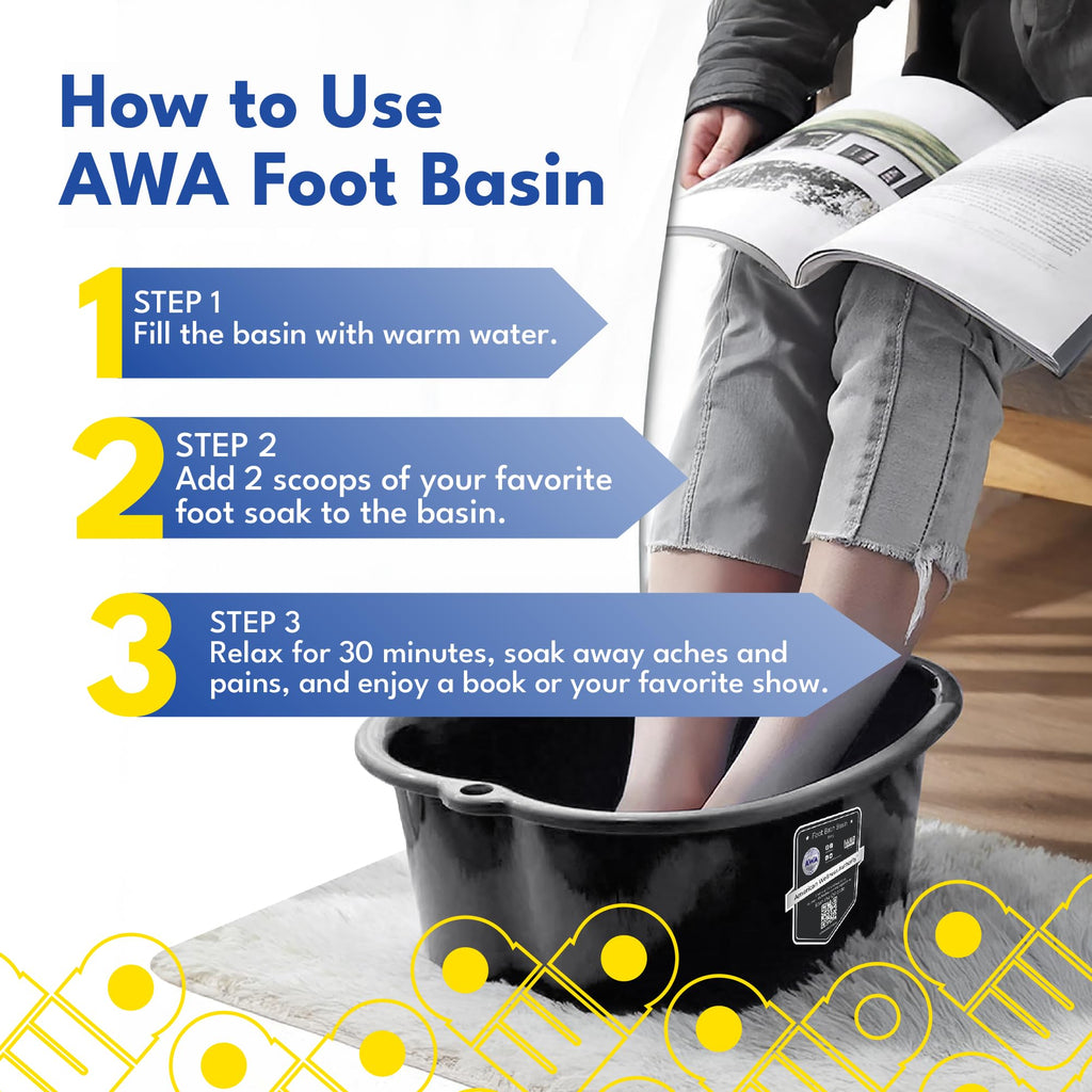American Wellness Authority AWA Sturdy Plastic Foot Soaking Basin