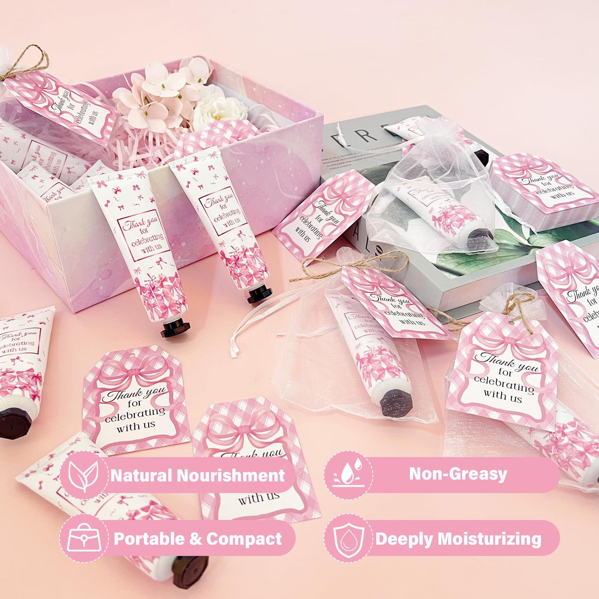 50 Hand Cream Gift Sets with Organza Bags and Thank You Cards