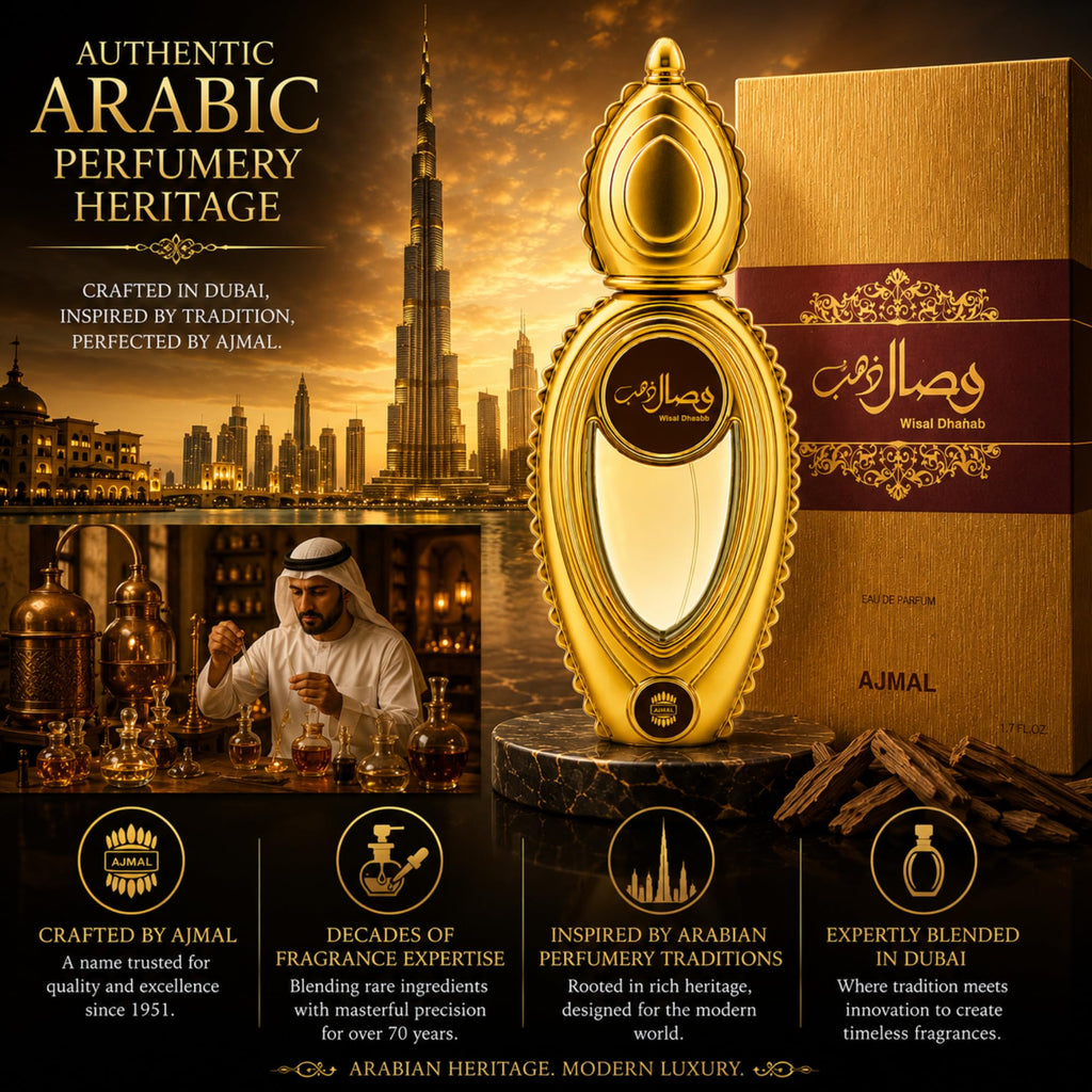 Ajmal Wisal Dhahab Eau de Parfum with Honey Oud & Musk, 1.7 fl oz