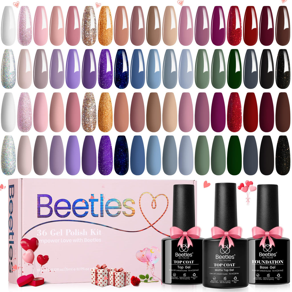 Beetles Gel Nail Polish Set, UV/LED-Curable Nail Color Collection
