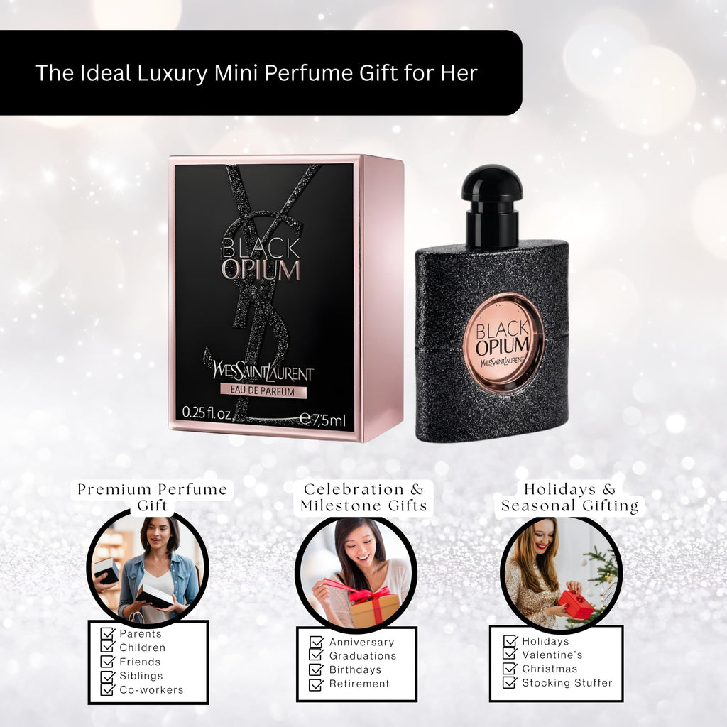 Yves Saint Laurent Black Opium Mini Perfume for Women, 0.25 Oz
