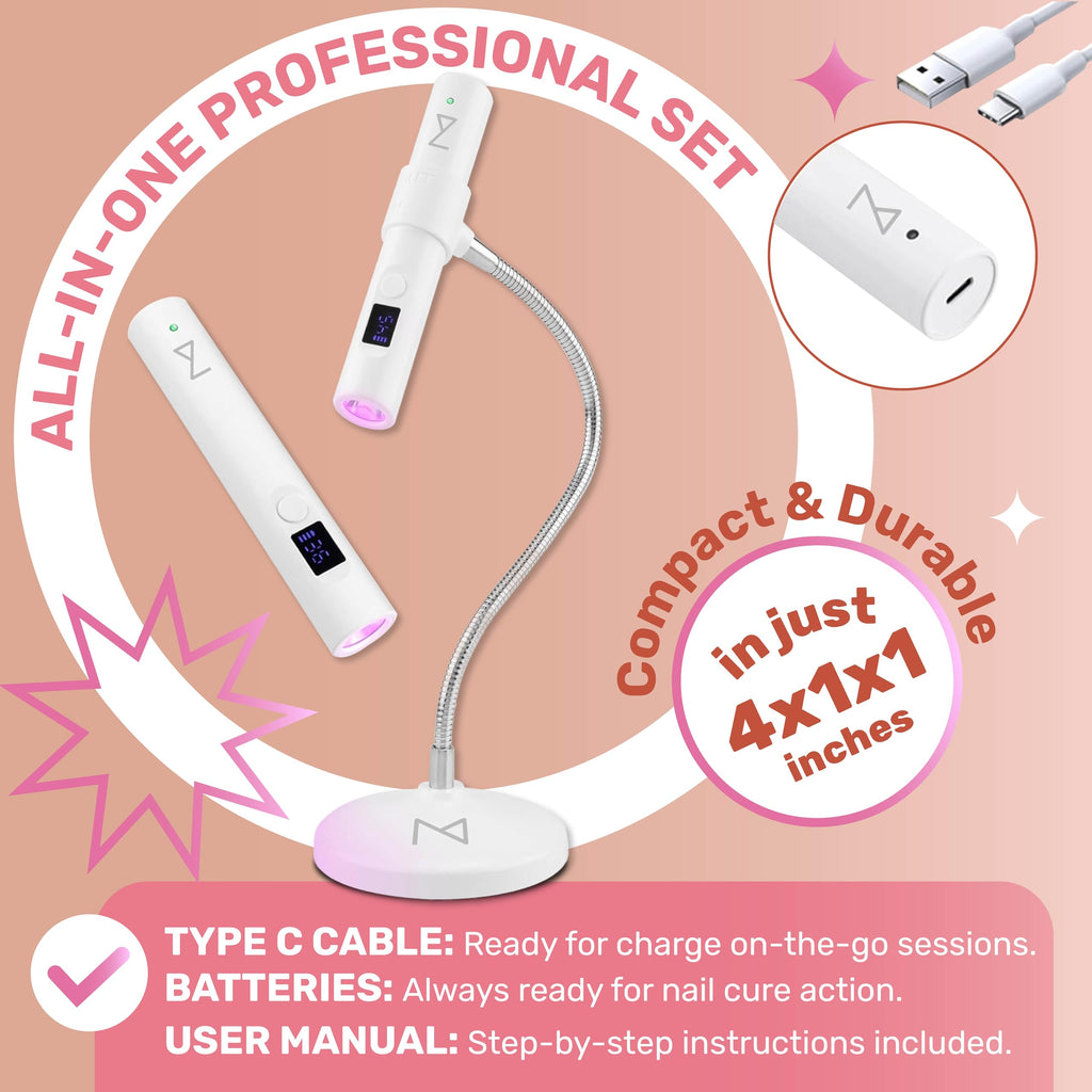 GlamCure GO Nail Flash Cure Lamp with Focus Beam Technology