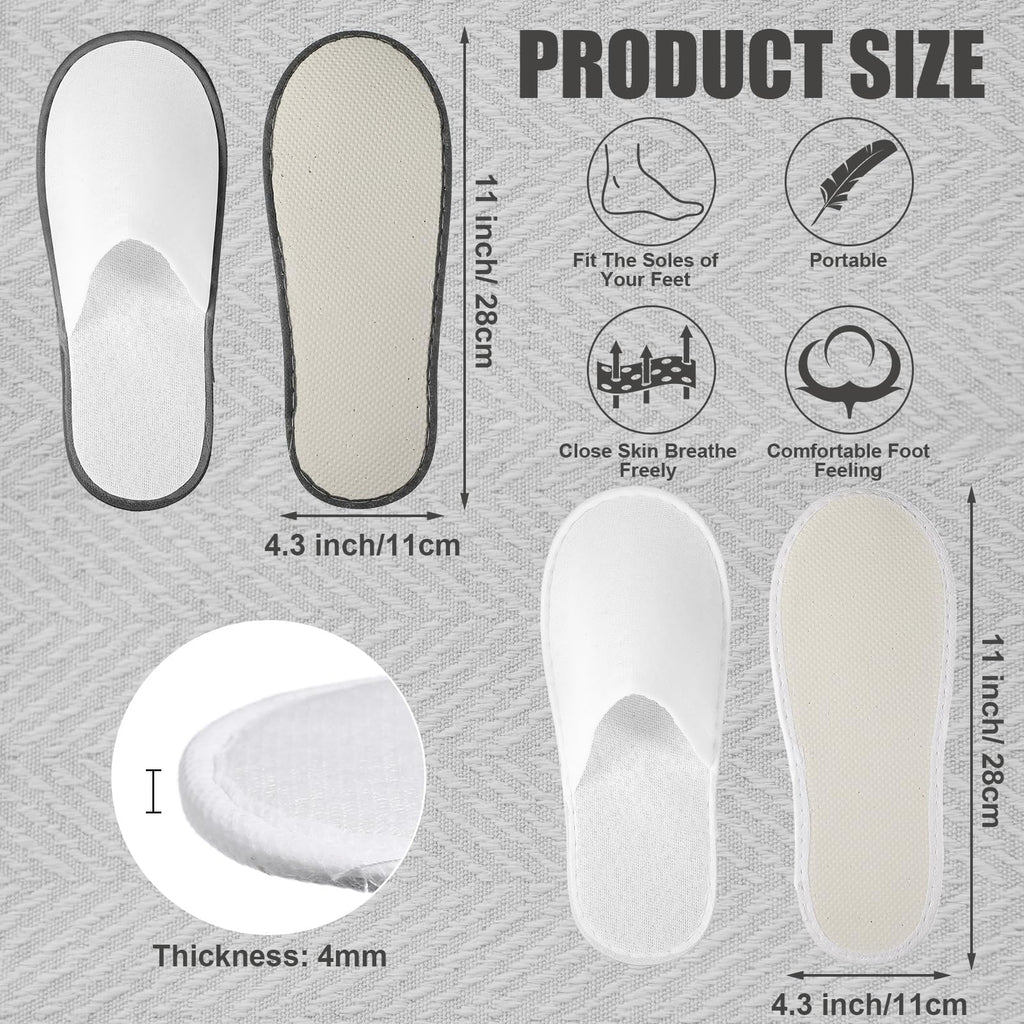 Ramede Non-Slip Disposable Fluffy Closed-Toe Slippers