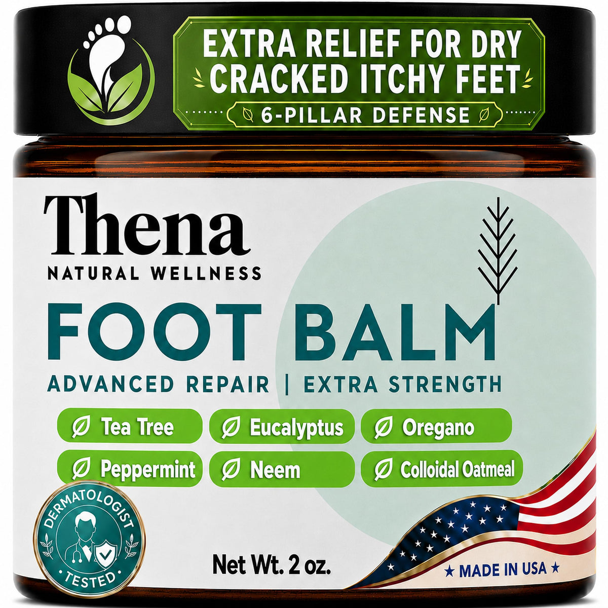Thena Power6 Athlete's Foot Cream Balm, 2 oz